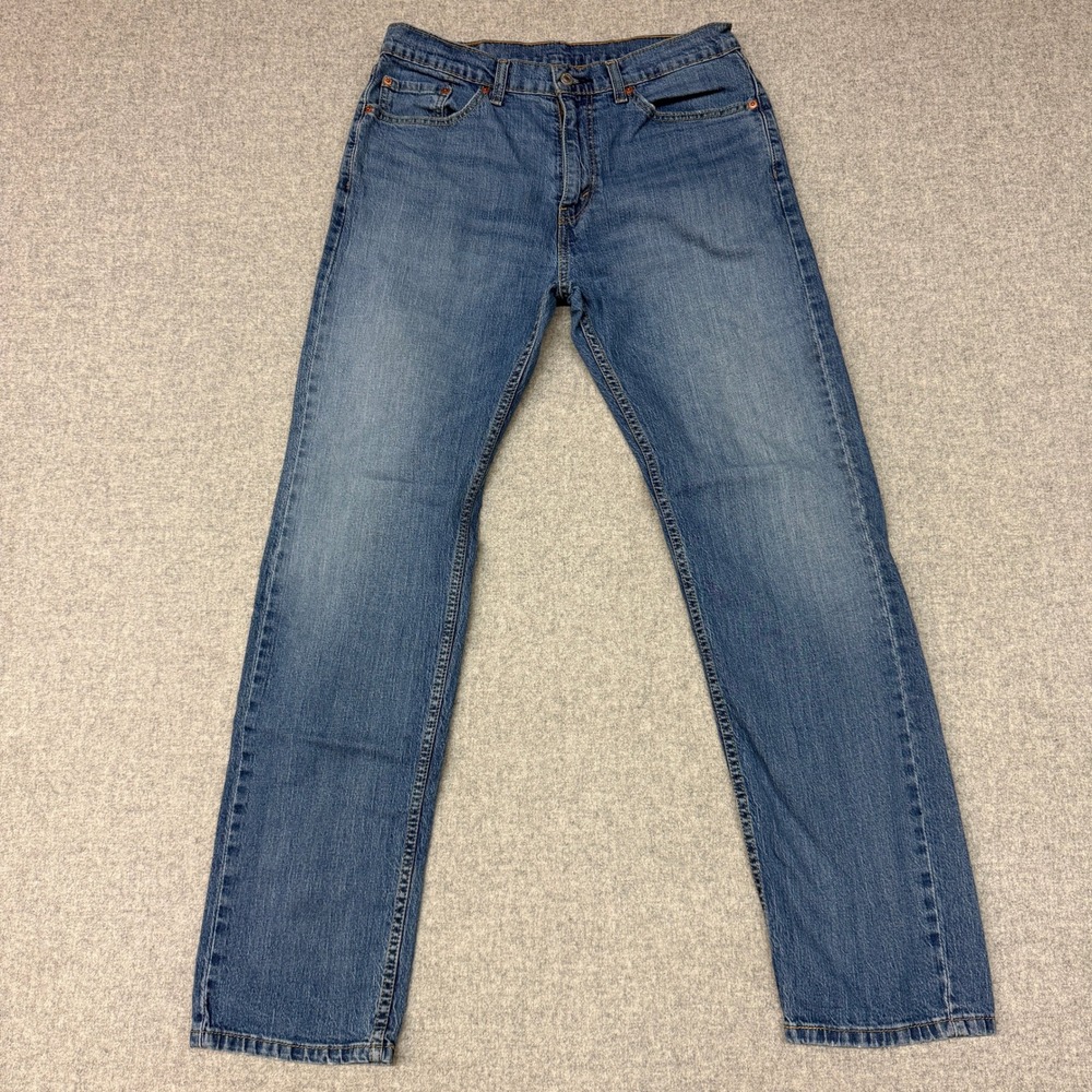 Levi's 505 Regular Fit Jeans 33x34 Blue Denim Straight Leg Classic Five Pocket